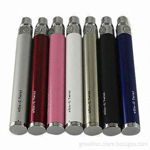 2013 Newest eGo Twist E-cigarette Batteries with Voltage Can be Adjusted, 650, 900 and 1,100mAh
